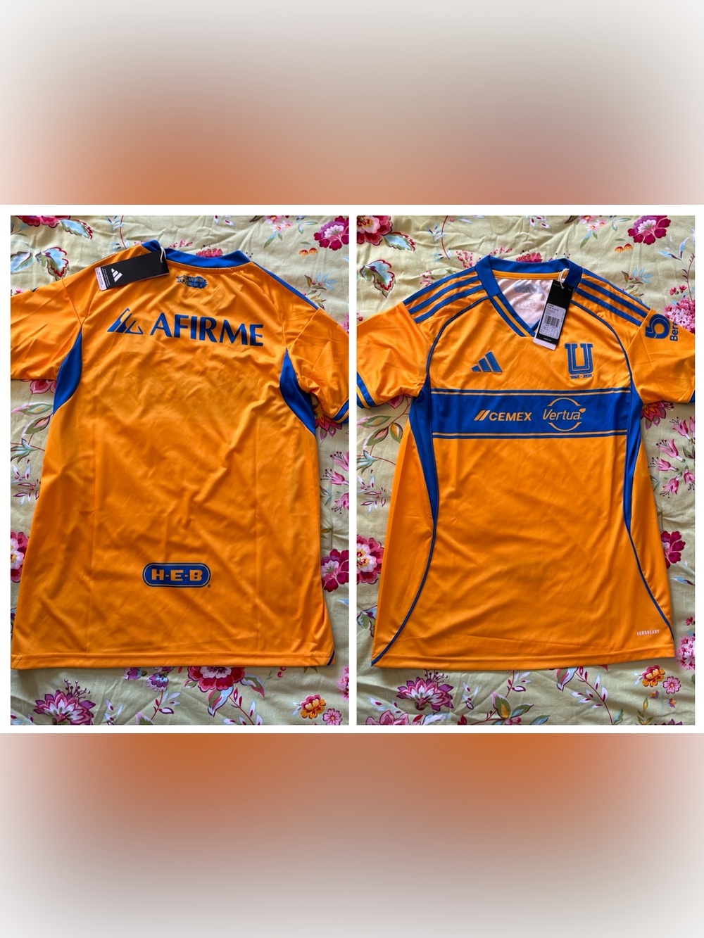 Tigres UANL x Adidas Aeroready NWT 2025 deadstock Jersey small 26x18